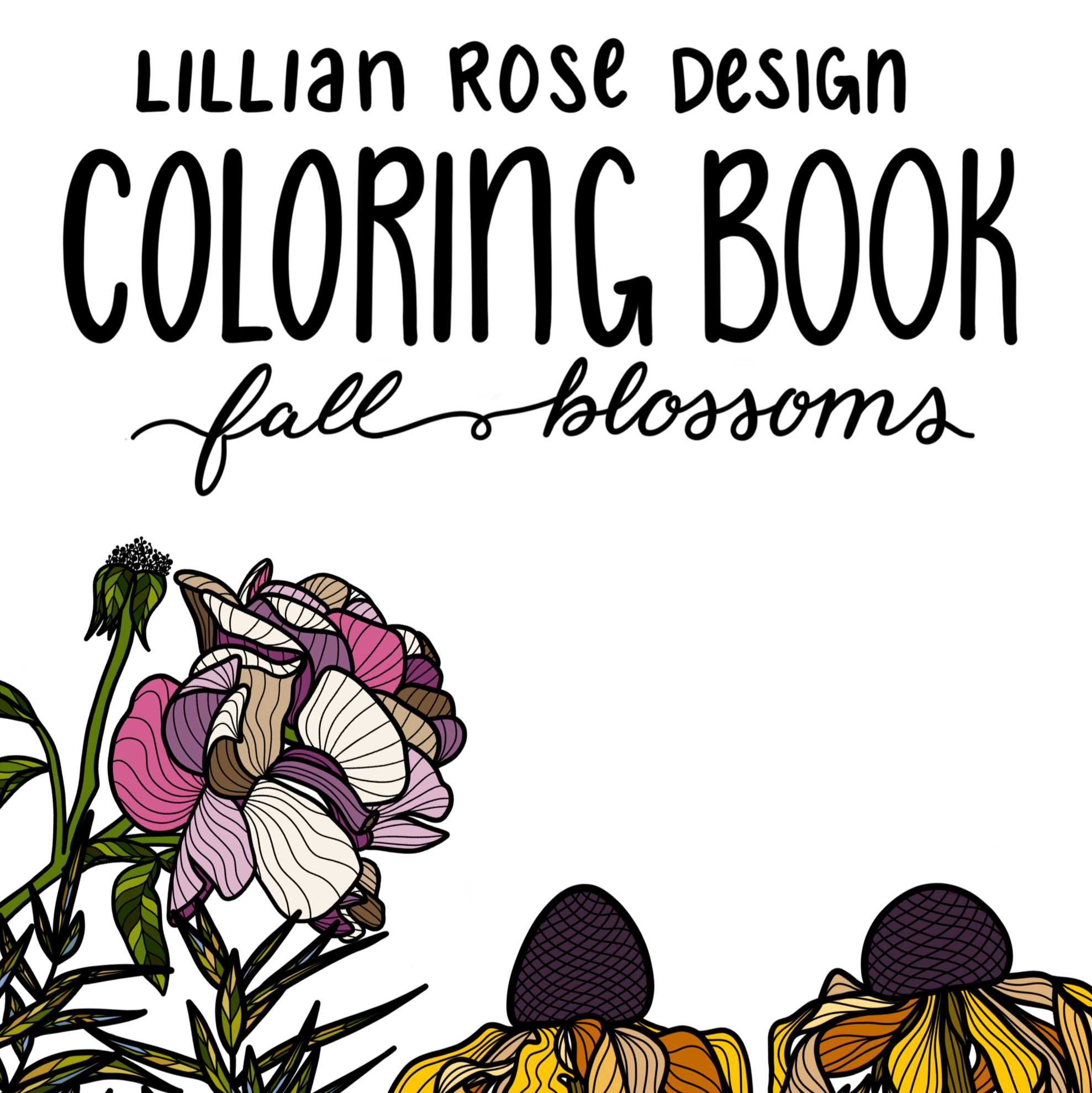 Coloring Book Fall Blossoms